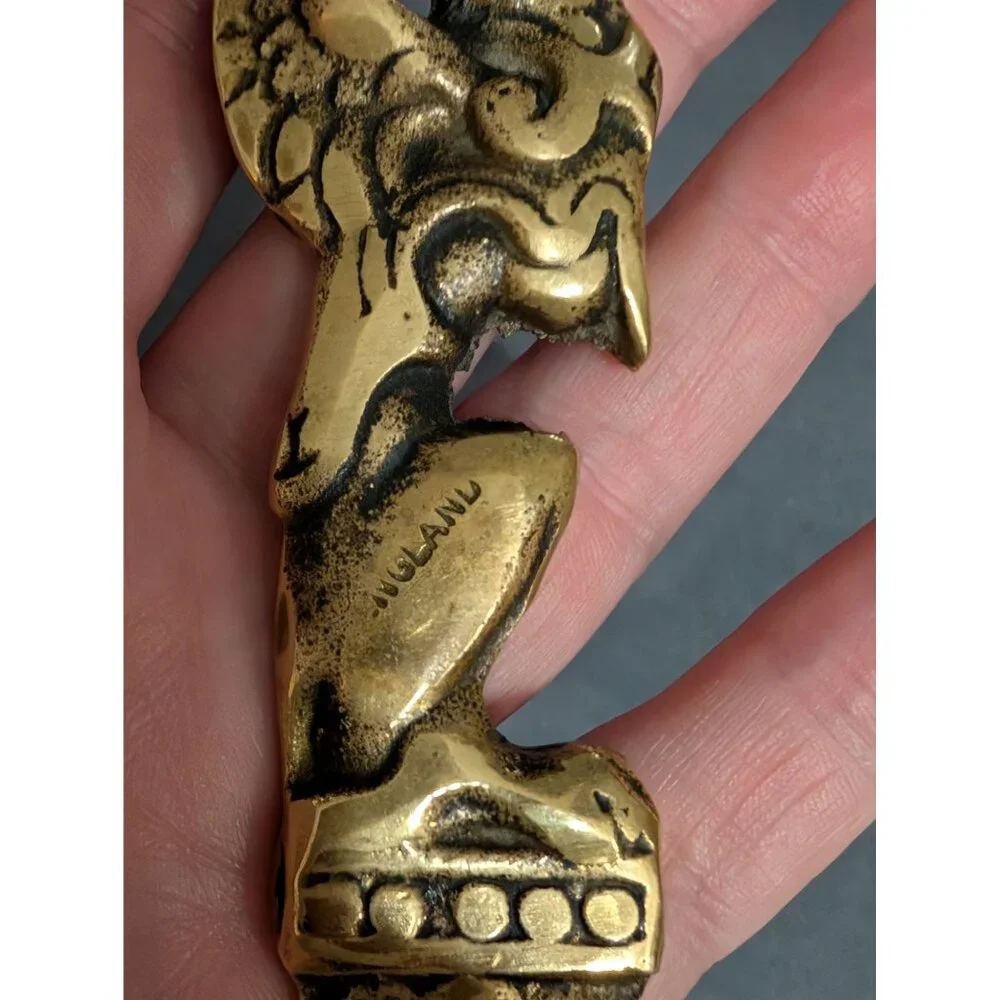 Dragon Griffin Letter Opener Solid Brass 9 in Restored Made in England